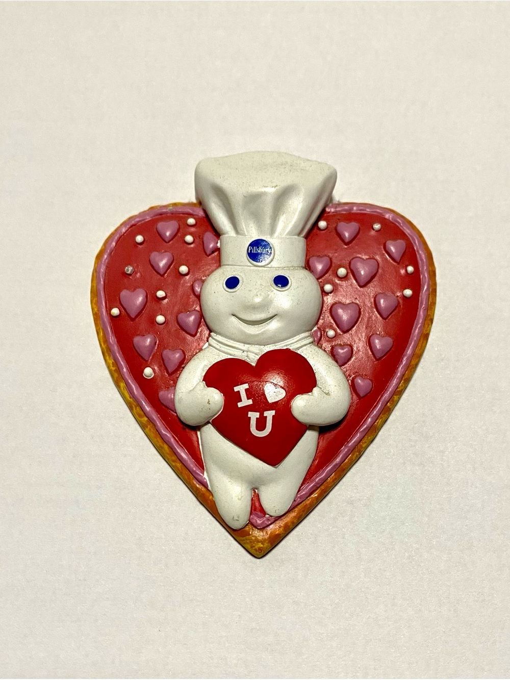Pillsbury Doughboy Heart Cookie Magnet – White & Red